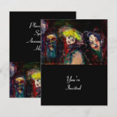 CARNIVAL NACHT IN VENICE Venetian Masquerade maske Kaart (Voorkant / Achterkant)