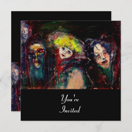 CARNIVAL NACHT IN VENICE Venetian Masquerade maske Kaart (Voorkant / Achterkant)