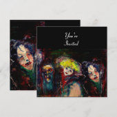 CARNIVAL NACHT IN VENICE Venetian Masquerade maske Kaart (Voorkant / Achterkant)