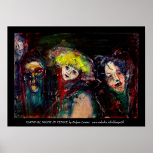 CARNIVAL NACHT IN VENICE Venetian Masquerade maske Poster