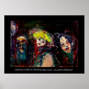 CARNIVAL NACHT IN VENICE Venetian Masquerade maske Poster