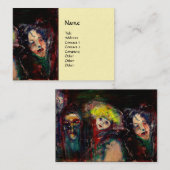 CARNIVAL NACHT IN VENICE Venetian Masquerade maske Visitekaartje (Voorkant / Achterkant)