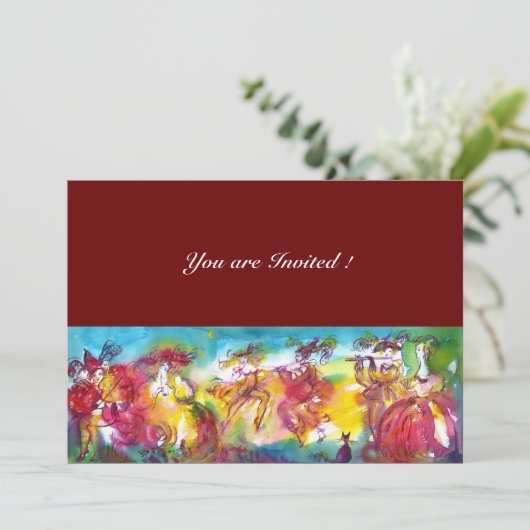 CARNIVAL NIGHT, Mardi Gras Masqureade, Dance, Musi Kaart (Staand voorkant)