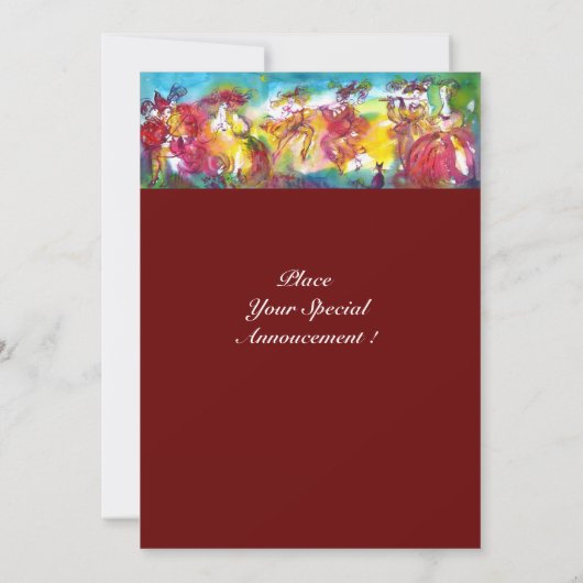 CARNIVAL NIGHT, Mardi Gras Masqureade, Dance, Musi Kaart (Achterkant)