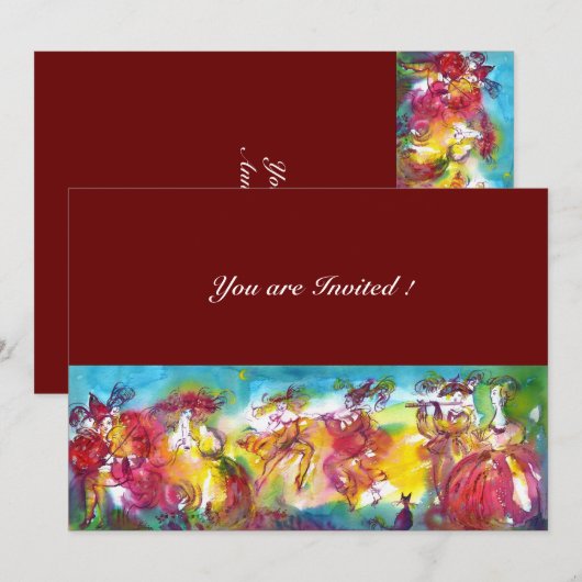 CARNIVAL NIGHT, Mardi Gras Masqureade, Dance, Musi Kaart (Voorkant / Achterkant)