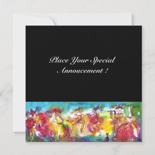 CARNIVAL NIGHT, Mardi Gras Masqureade, Dance, Musi Kaart (Voorkant)