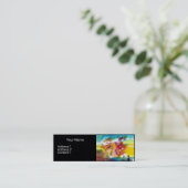 CARNIVAL NIGHT Masquerade Dance, Music Black Paper Mini Visitekaartje (Staand voorkant)