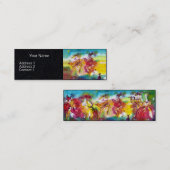 CARNIVAL NIGHT Masquerade Dance, Music Black Paper Mini Visitekaartje (Voorkant / Achterkant)