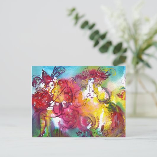 CARNIVAL NIGHT / Venetian Masquerade,Dance Music Briefkaart (Staand voorkant)