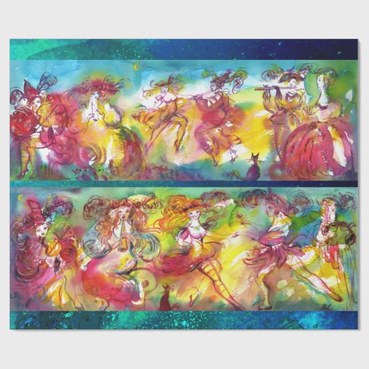 CARNIVAL NIGHT / Venetian Masquerade, Dance Music Cadeaupapier (Vlak)