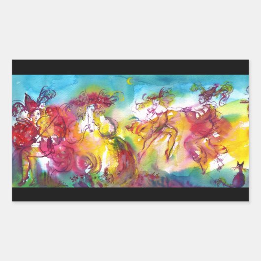 CARNIVAL NIGHT / Venetian Masquerade, Dance Music Rechthoekige Sticker (Voorkant)