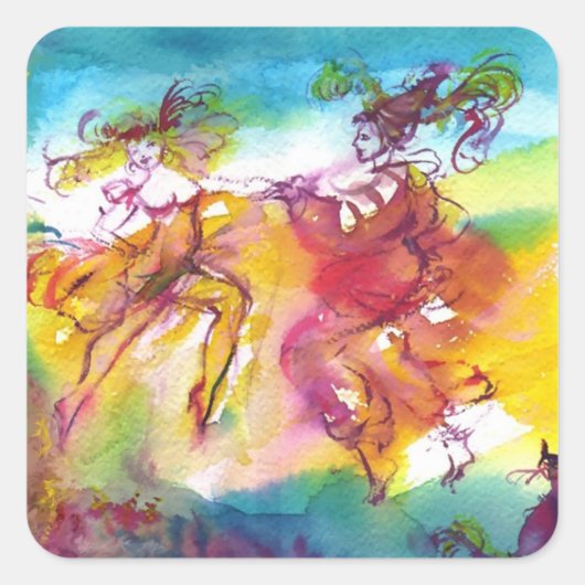 CARNIVAL NIGHT / Venetian Masquerade, Dance Music Vierkante Sticker (Voorkant)