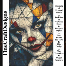 Carnival Noir Eerie Bold Clown Face CD2 Decoupage