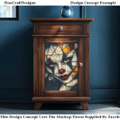 Carnival Noir Eerie Bold Clown Face CD2 Decoupage Tissuepapier