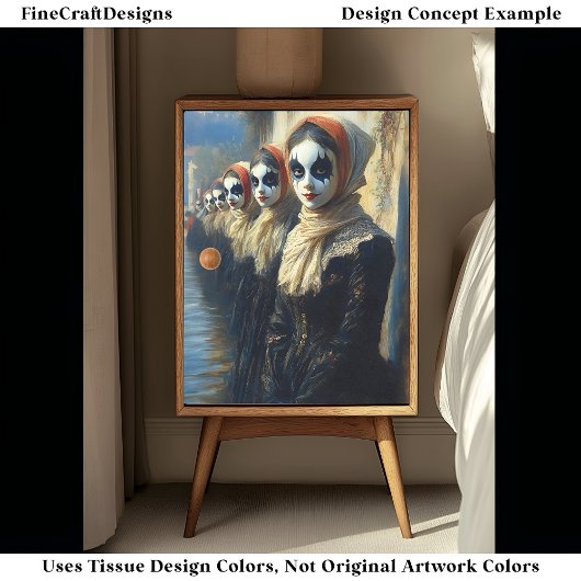 Carnival Noir Geschilderde Gezichtacteurs BJ9 Deco Tissuepapier