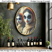 Carnival Noir Geschilderde Gezichtacteurs BK1 Deco Tissuepapier