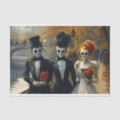 Carnival Noir Schedel Masker Acteurs BK3 Decoupage Tissuepapier (Voorkant)