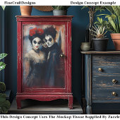 Carnival Noir Victoriaans Mime Acteurs BJ7 Decoupa Tissuepapier