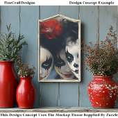 Carnival Noir Victoriaans Mime Acteurs BJ8 Decoupa Tissuepapier