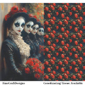 Carnival Noir Victoriaans Mime Vrouwen BJ5 Decoupa Tissuepapier