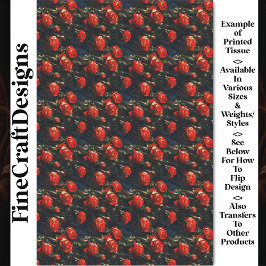 Carnival Noir Victoriaans Rozen Weefsel BJ6 Decoup Tissuepapier