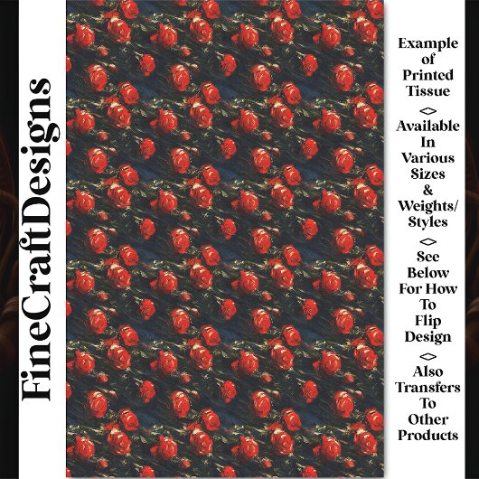 Carnival Noir Victoriaans Rozen Weefsel BJ6 Decoup Tissuepapier