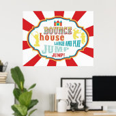 Carnival of Circus Bounce House Sign. Poster (Thuiskantoor)