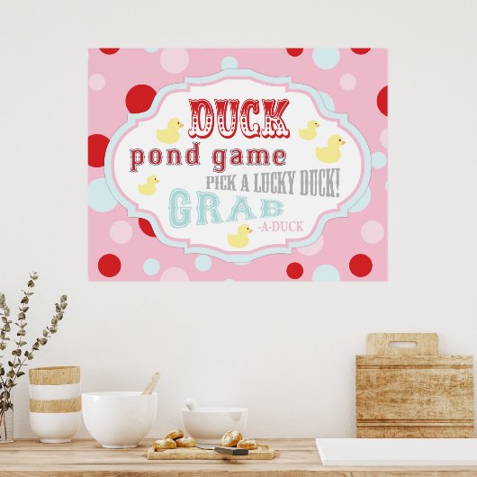 Carnival of Circus Duck Pond Game Sign. Poster (Keuken)