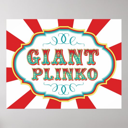 Carnival- of Circus Giant Plinko-teken Poster (Voorkant)