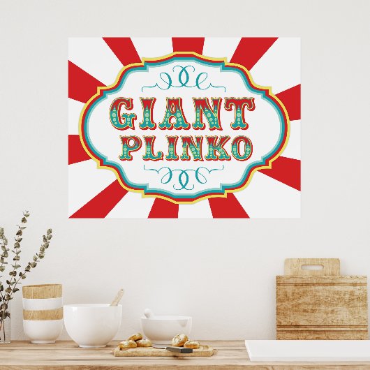 Carnival- of Circus Giant Plinko-teken Poster (Keuken)