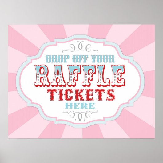 Carnival of Circus Raffle Ticket Booth Sign. Poster (Voorkant)