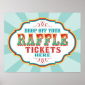 Carnival of Circus Raffle Ticket Booth Sign. Poster (Voorkant)