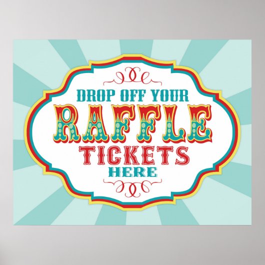 Carnival of Circus Raffle Ticket Booth Sign. Poster (Voorkant)