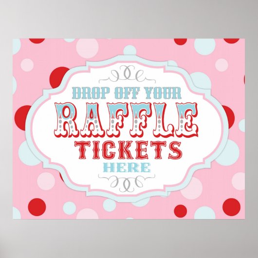 Carnival of Circus Raffle Ticket Booth Sign. Poster (Voorkant)