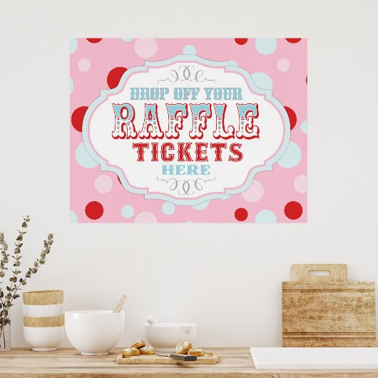 Carnival of Circus Raffle Ticket Booth Sign. Poster (Keuken)