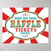 Carnival of Circus Raffle Ticket Sign. Poster (Voorkant)