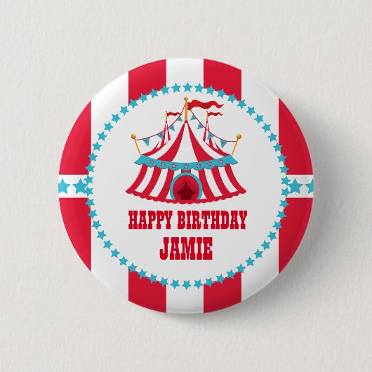 Carnival of Circus Tent, Birthday Button (Voorkant)