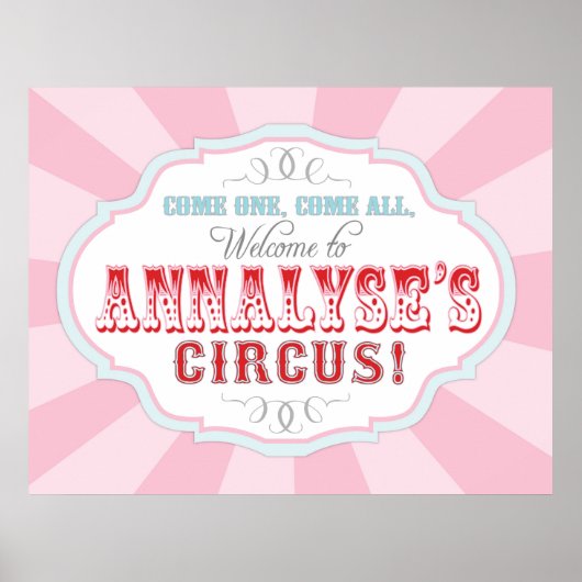 Carnival of Circus Welcome Sign for Annalyse Poster (Voorkant)