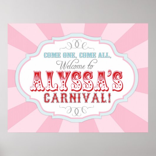Carnival of Circus Welcome Sign voor Allysa Poster (Voorkant)