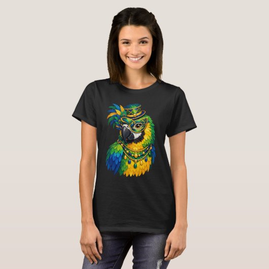 Carnival Parrot Colorful Graphic T-Shirt (Voorkant volledig)