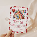 Carnival Party Circus Show & Animals Birthday Bedankkaart<br><div class="desc">Carnival Party Circus Show & Animals Birthday Dank je wel Introductie van ons carnaval Party Circus Show & Animals Birthday Dank je wel, de perfecte manier om je dankbaarheid aan je gasten te shows! Deze kleurrijke en levendige kaart biedt een leuk circusthema, compleet met een grote top tent, circusdieren en...</div>