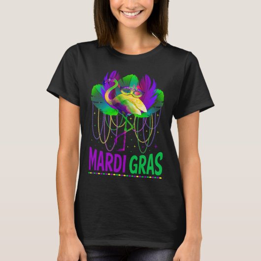 Carnival Party  Idea Flamingo Mardi Gras T-shirt (Voorkant)