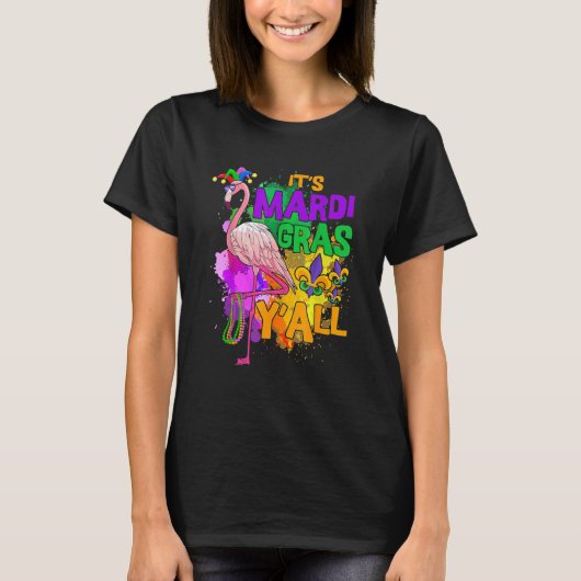 Carnival Party Idea Flamingo Mardi Gras T-shirt (Voorkant)