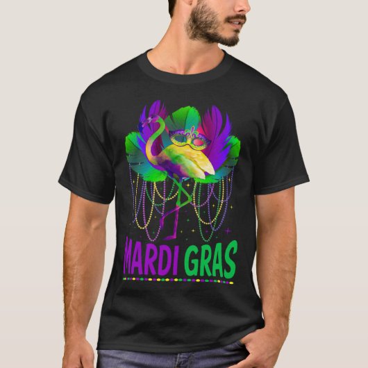 Carnival Party  Idea Flamingo Mardi Gras T-shirt (Voorkant)