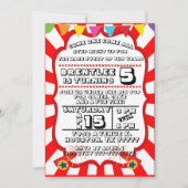 Carnival Party Invitation, Circus Invitation Kaart (Voorkant)