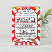 Carnival Party Invitation, Circus Invitation Kaart (Staand voorkant)