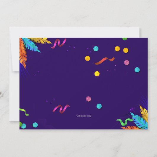 Carnival Party Mardi Gras Uitnodiging (Achterkant)