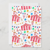 Carnival Party Pink Circus Girl 1ste verjaardag Kaart (Achterkant)