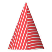 Carnival Red Diagonal Stripe Birthday Feesthoedjes (Achterkant)