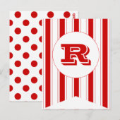 Carnival Red Party Flag Bunting Banner Post Card Briefkaart (Voorkant / Achterkant)